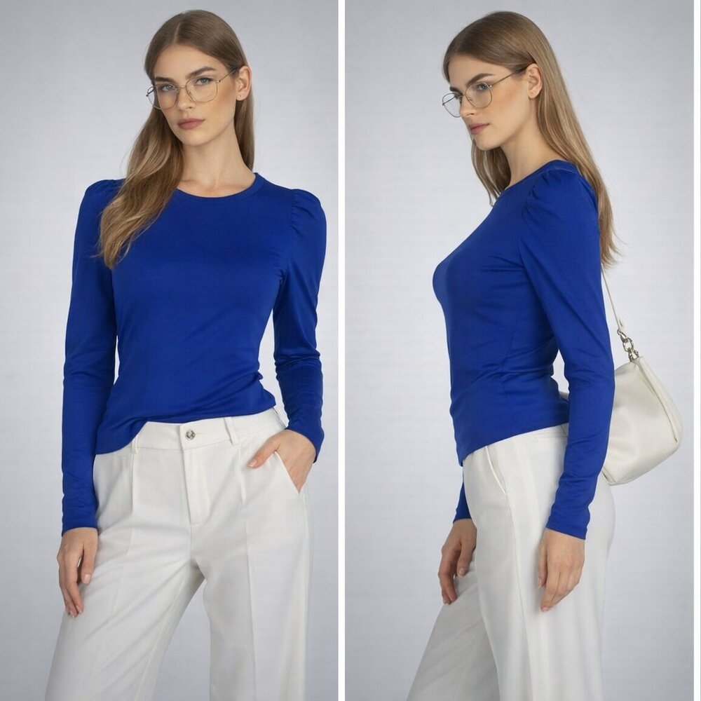 💙 Royal Blue Puff-Shoulder Long Sleeve Top 💙